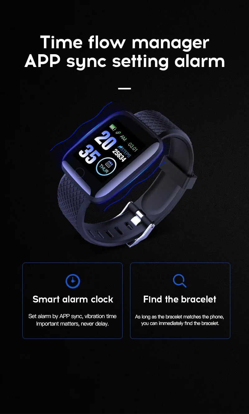 116 Plus Smart Watch For Men Women Bluetooth Sports Watch Heart Rate Monitor Blood Pressure Smart Bracelet for Ios Android Y68