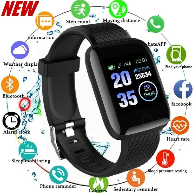 116 Plus Smart Watch For Men Women Bluetooth Sports Watch Heart Rate Monitor Blood Pressure Smart Bracelet for Ios Android Y68