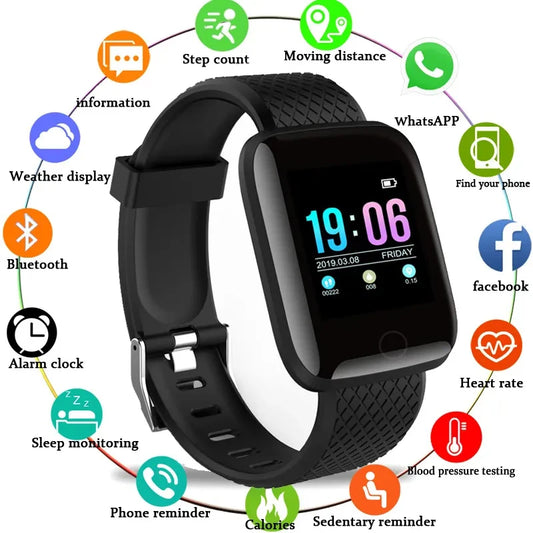 116plus Smart watch Sports Bracelet D13 Color Screen Bracelet Sports Pedometer Bluetooth Reminder Heart Rate Blood Pressure Gift