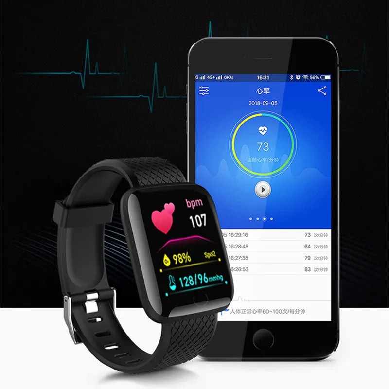 116 Plus Smart Watch For Men Women Bluetooth Sports Watch Heart Rate Monitor Blood Pressure Smart Bracelet for Ios Android Y68